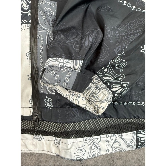 Fashion Nova Jacket Men's 2XL Black White Paisley Colorblock Hooded Full Zip - Picture 6 of 11
